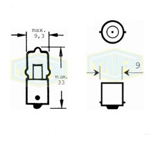 Лампа автомобільна Міні-ваттна галогенна лампа Trifa 12V 20W BA 9s (01641)