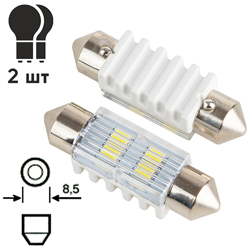 Лампа PULSO/софитные/LED SV8.5/T11x36mm/4 SMD-5730/9-18v/90Lm (LP-64036)