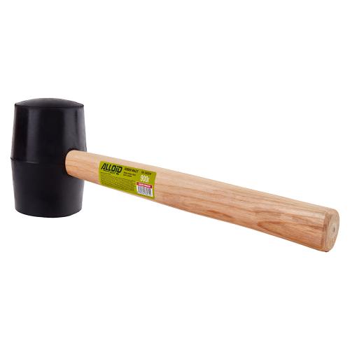 Киянка резиновая 900г, черная, ручка из дерева Alloid RM-16900W