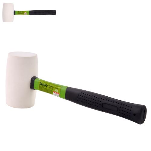Киянка резиновая 680г, белая с ручкой из фибергласа Alloid. RM-15680F