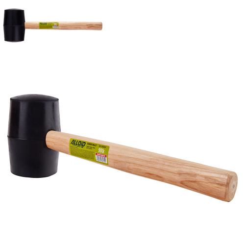 Киянка резиновая 900г, черная, ручка из дерева Alloid RM-16900W