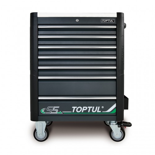 Тележка 7 секций с инструментом 340ед. (BUMPER SERIES) серый TOPTUL GE-34029