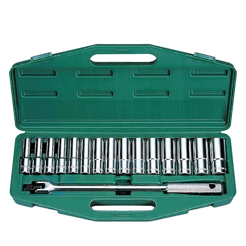 HANS. Набор головок глубоких 1/2" 16 пр (10,11,12,13,14,15,16,17,18,19,20,21,22,23,24) (4615M) (4615М)