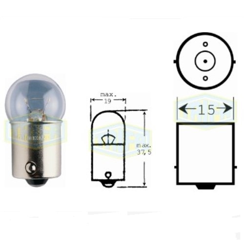 Лампа автомобільна Сферична лампа Trifa 24V R10W BA 15s Heavy Duty (21305)