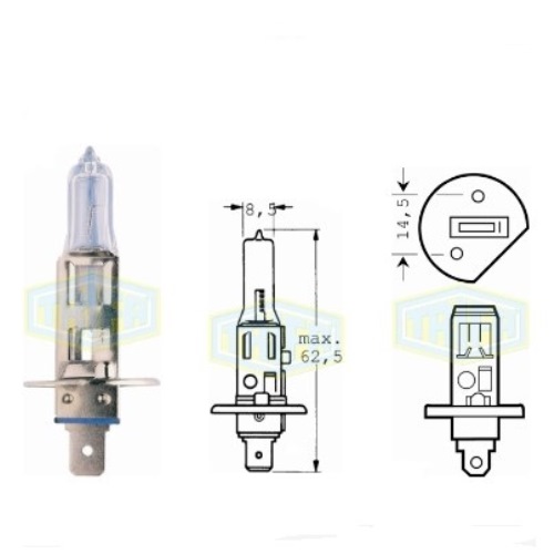 Лампа автомобільна  Галогенна лампа для фари Trifa H1 12V 55W Xenon +50% (51650)