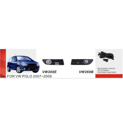 Фары доп.модель VW Polo 4 2007-09/VW-269E/9006-12V55W/эл.проводка (VW-269E)
