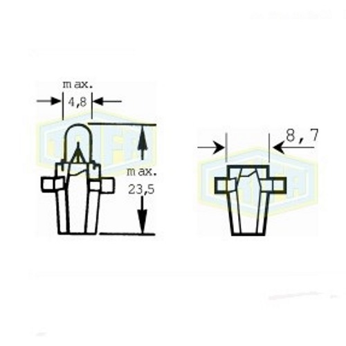 Лампа автомобільна з клиновидним цоколем Trifa 12V 2W B 8,7d (02732)