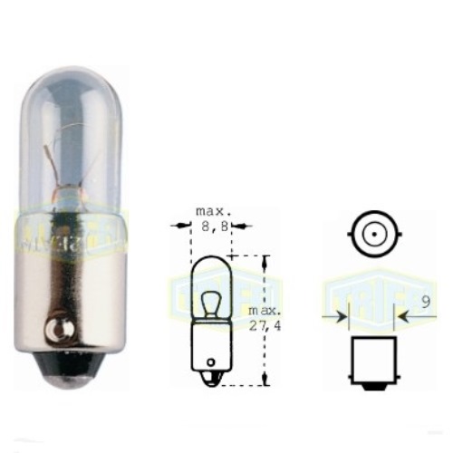 Лампа автомобільна Iндикаторна лампа Trifa 24V 4,0W T4W BA 9s (01122)