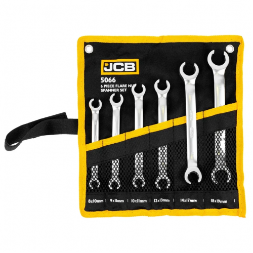 Набор разрезных накидных ключей в чехле, (8 - 19 мм) 6 ед. JCB Tools JCB-5066
