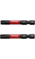 Биты ударные S2 для шуруповерта YATO; "TORX" T40 х 50 мм. 6-гранный хвостовик 1/4", 2 шт. YT-78057