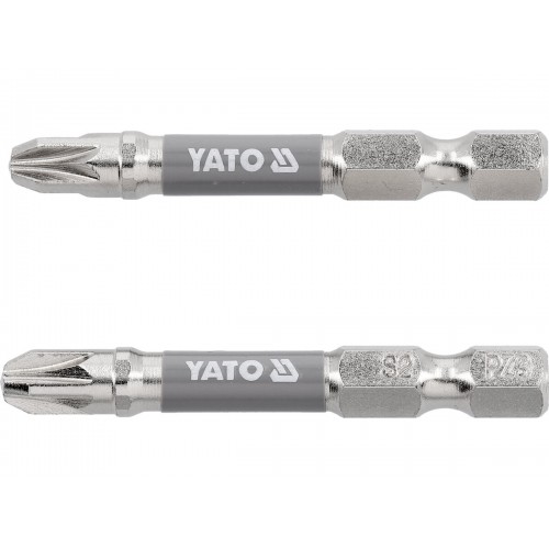 Биты для шуруповерта YATO, сталь S2; PZ3 х 50мм. хвостовик 1/4", 2 ед.