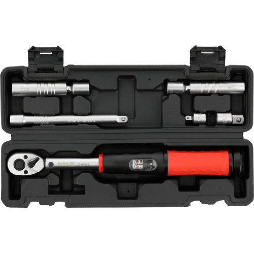 Ключ динамометрический для свечей зажигания YATO YT-07843 3/8", F=10-60 Нм, L=300 мм, набор 6 предметов с аксессуарами