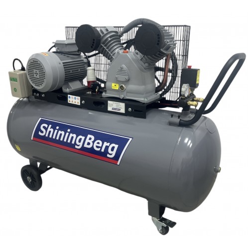 Компрессор ременной, 2 цилиндровый 380В. 4 кВт. , ресивер 270 л. 630 л/мин. ShiningBerg LB50-270L