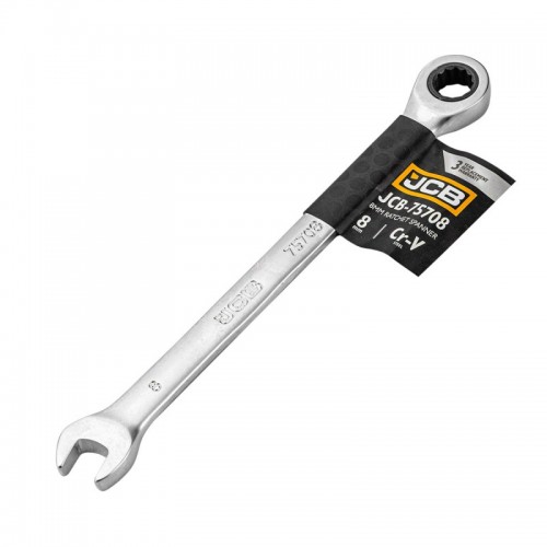 Ключ рожково-накидний з тріскачкою 8мм JCB Tools JCB-75708