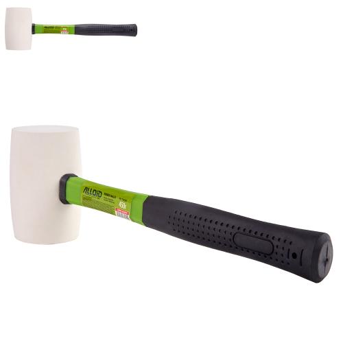 Киянка резиновая 450г, белая с ручкой из фибергласа Alloid RM-15450F