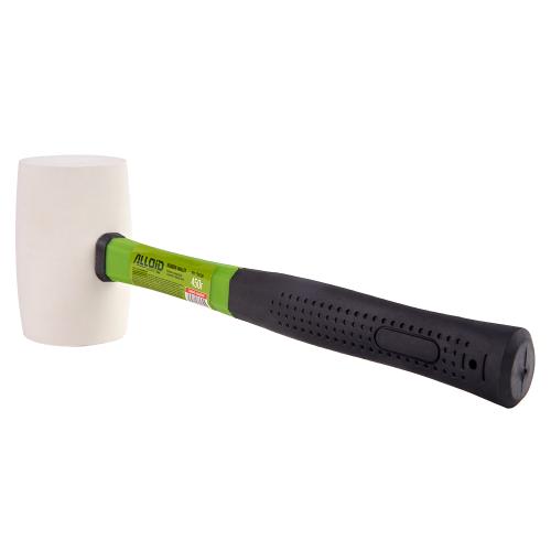 Киянка резиновая 450г, белая с ручкой из фибергласа Alloid RM-15450F