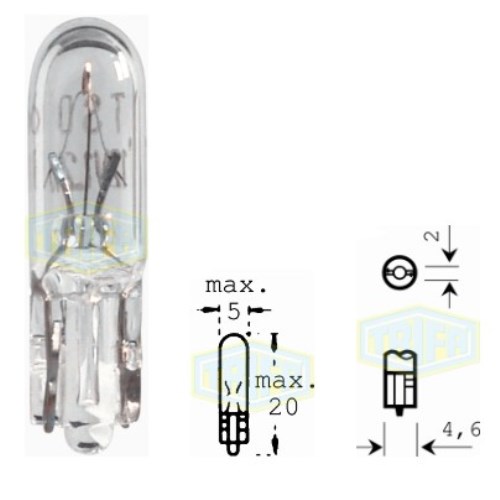 Лампа автомобільна з клиновидним цоколем Trifa 24V 1,2W W 2x4,6d (01704)