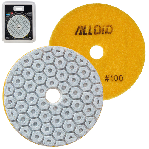 Круг алмазний шліфувальний на липучці ALLOID PRO COMBS 100 мм,  зерно  100