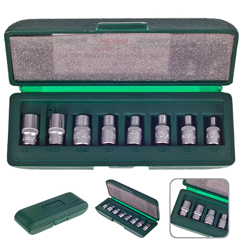 HANS. Набор торц головок внешний торкс 1/4", Е4-Е12, 8 предм. (26410-8) (26410-8)