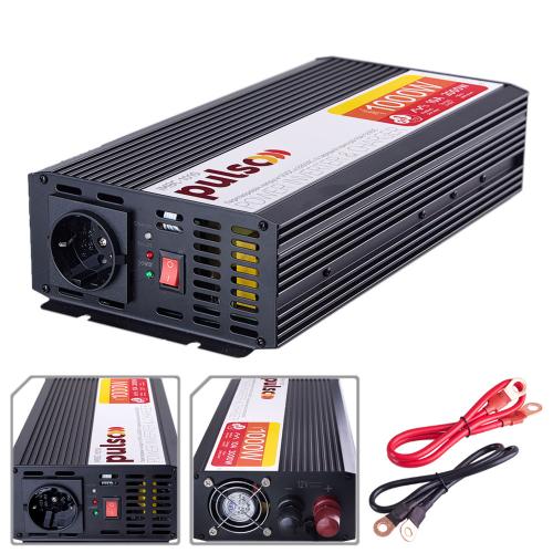 Преобраз. напряжения /Зарядн. уст-во PULSO IMBC-1010/12V-220V/1000W/10A/мод.волна/клеммы (IMBC-1010 2в1)