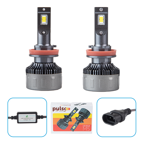 Лампы PULSO M5/H8/H9/H11/H16/LED-chips CSP/9-16v/2*70w/16000Lm/6500K (M5 - H8/H9/H11/H16)