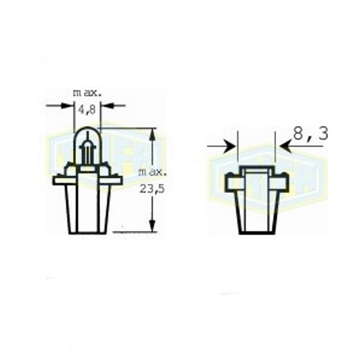 Лампа автомобільна з клиновидним цоколем Trifa 12V 2W BAX10s/B8,3d (02721)