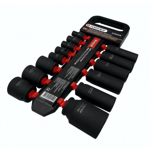 Набор головок ударных комбинированный 14пр.,1/2''(короткие:10,12-15,27,30,32мм,глубокие:17,19,21,22,24,36мм),на пластиковом держателе F-4149MPB