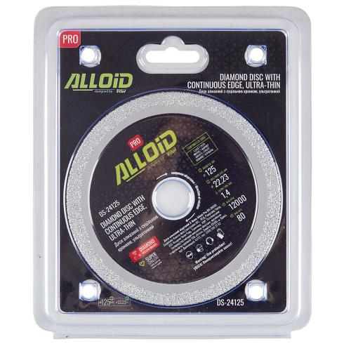 Диск алмазний із суцільною кромкою, ультратонкий Alloid Pro125мм