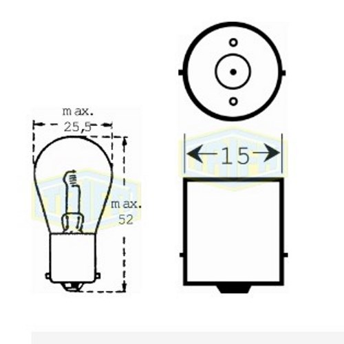 Лампа автомобільна прожекторна Trifa 24V 25W BA 15s (00404)