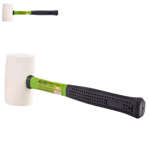 Киянка резиновая 340г, белая с ручкой из фибергласа Alloid RM-15340F