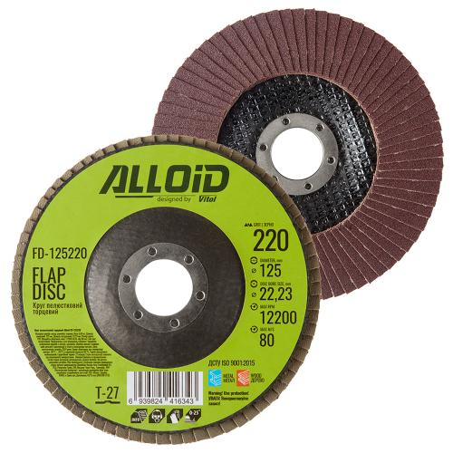 Круг лепестковый торцевой ALLOID 125 мм, зерно 220, T27