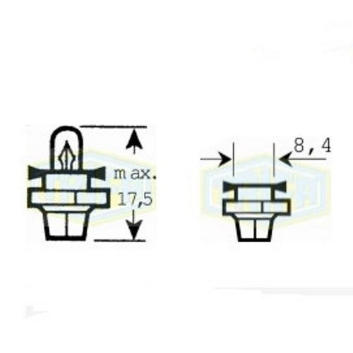 Лампа автомобільна з клиновидним цоколем Trifa 12V 1,3W BX 8,4d (02716)