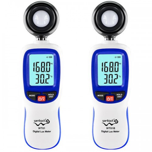 Цифровой люксметр (измеритель освещенности + термометр) Bluetooth 200000 Lux WINTACT WT81B