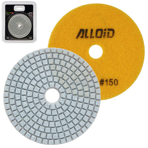 Круг алмазный шлифовальный  на липучке Alloid Pro 100 мм, зерно  150