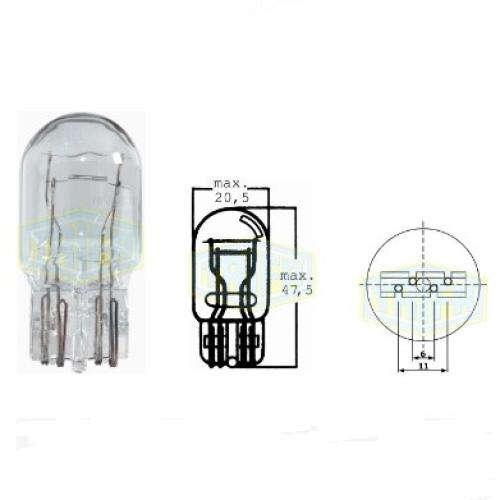Лампа автомобільна з клиновидним цоколем Trifa 12V 21/5W W3x16q (01791)