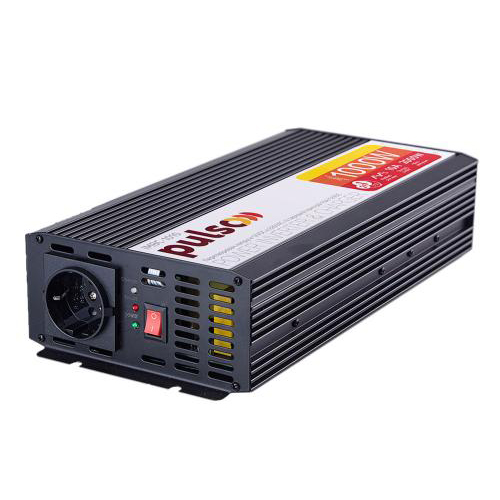 Преобраз. напряжения /Зарядн. уст-во PULSO IMBC-1010/12V-220V/1000W/10A/мод.волна/клеммы (IMBC-1010 2в1)