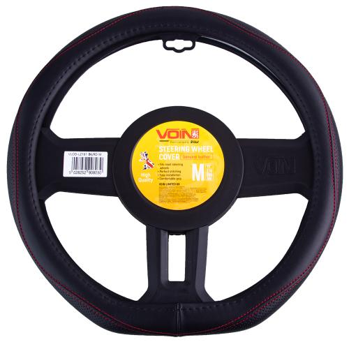 Чехол руля VLOD-LF2161 BK R M черн/БО/один шов/кожа/flat (VLOD-LF2161 BK R M)