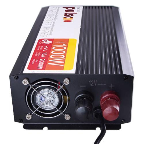 Преобраз. напряжения /Зарядн. уст-во PULSO IMBC-1010/12V-220V/1000W/10A/мод.волна/клеммы (IMBC-1010 2в1)