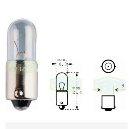 Лампа автомобільна Iндикаторна лампа Trifa 12V 4,0W BA 9s (00121)