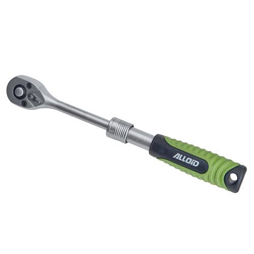 Трещотка телескопічна 1/4" 165-211 мм. 72 зубца  Alloid TW-0906