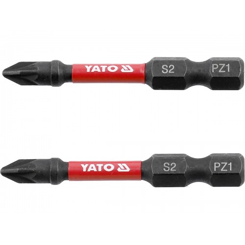Біти ударні PZ1 х 50 мм. 6 гранний хвостовик 1/4", 2 од. YATO YT-78043