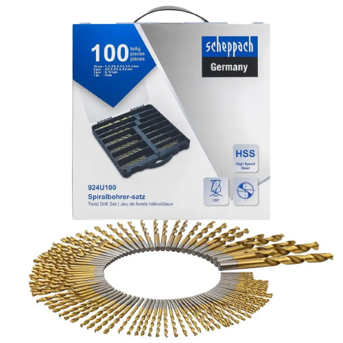 Набір свердел по металу HSS-Co 1-10 мм, 100 предметів Scheppach SCH-924U100