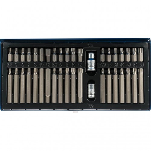 Набор бит HEX, TORX, SPLINE 40 единиц D-10мм (сталь S2) SATRA S-40BS2