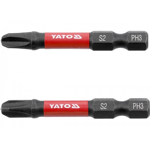 Биты ударные  PH3 х 50 мм. 6 гранный хвостовик 1/4", 2 ед. YATO YT-78042