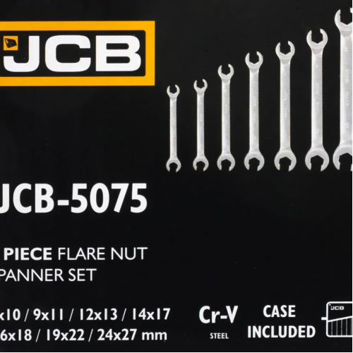 Набор разрезных накидных ключей в чехле, (8-27 мм) 7 ед. JCB Tools JCB-5075