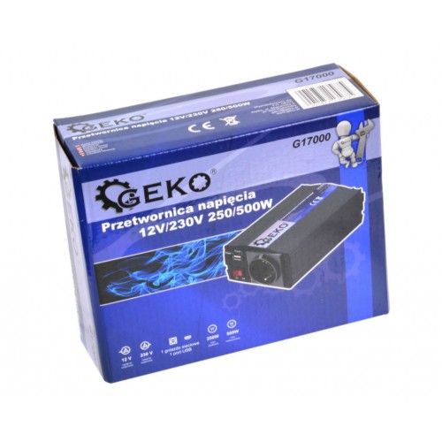Перетворювач напруги 12 В/230 В 250/500 Вт GEKO G17000