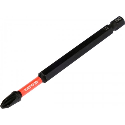 Бита ударная YATO PH2 × 100 мм, шестигранный хвостовик 1/4" YT-78061