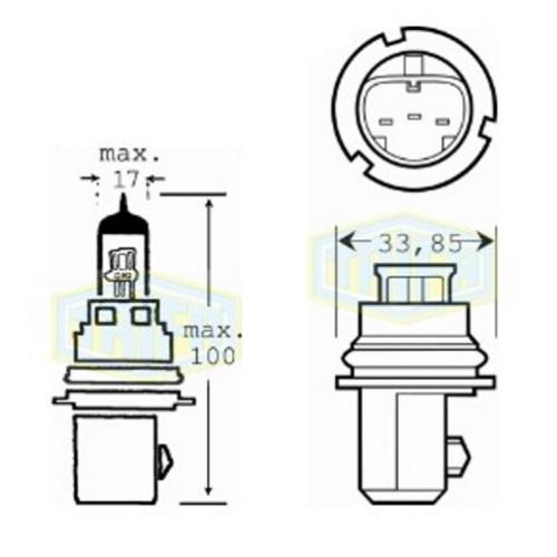 Лампа автомобільна Галогенна лампа для фари Trifa HB1 12V 65/45W (01625)