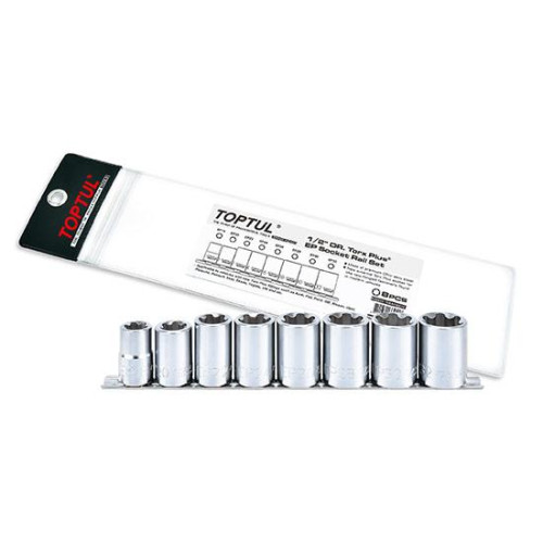 Набор головок Torx Plus EP 1/2", EP18–EP32, 8 предметов TOPTUL GAAG0810
