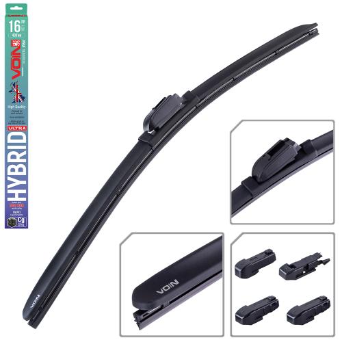 Щетки стеклоочистителя гибридные VOIN 16"-400мм (TPX6M-16") HYBRID Ultra (5 адаптеров) (VHU-16400)